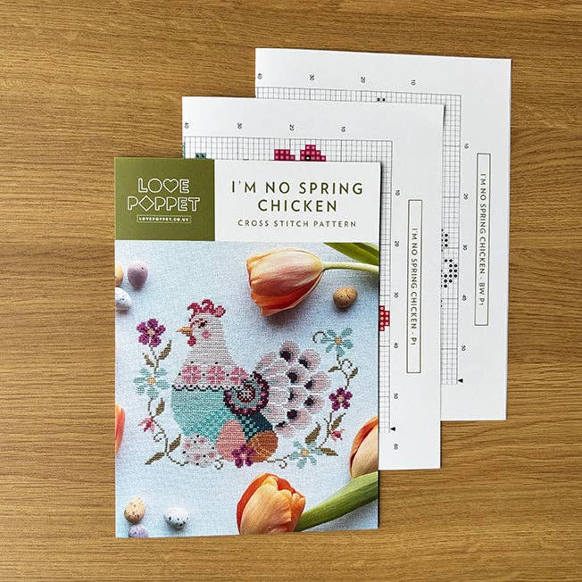 I'm No Spring Chicken - Love Poppet - Cross Stitch Pattern