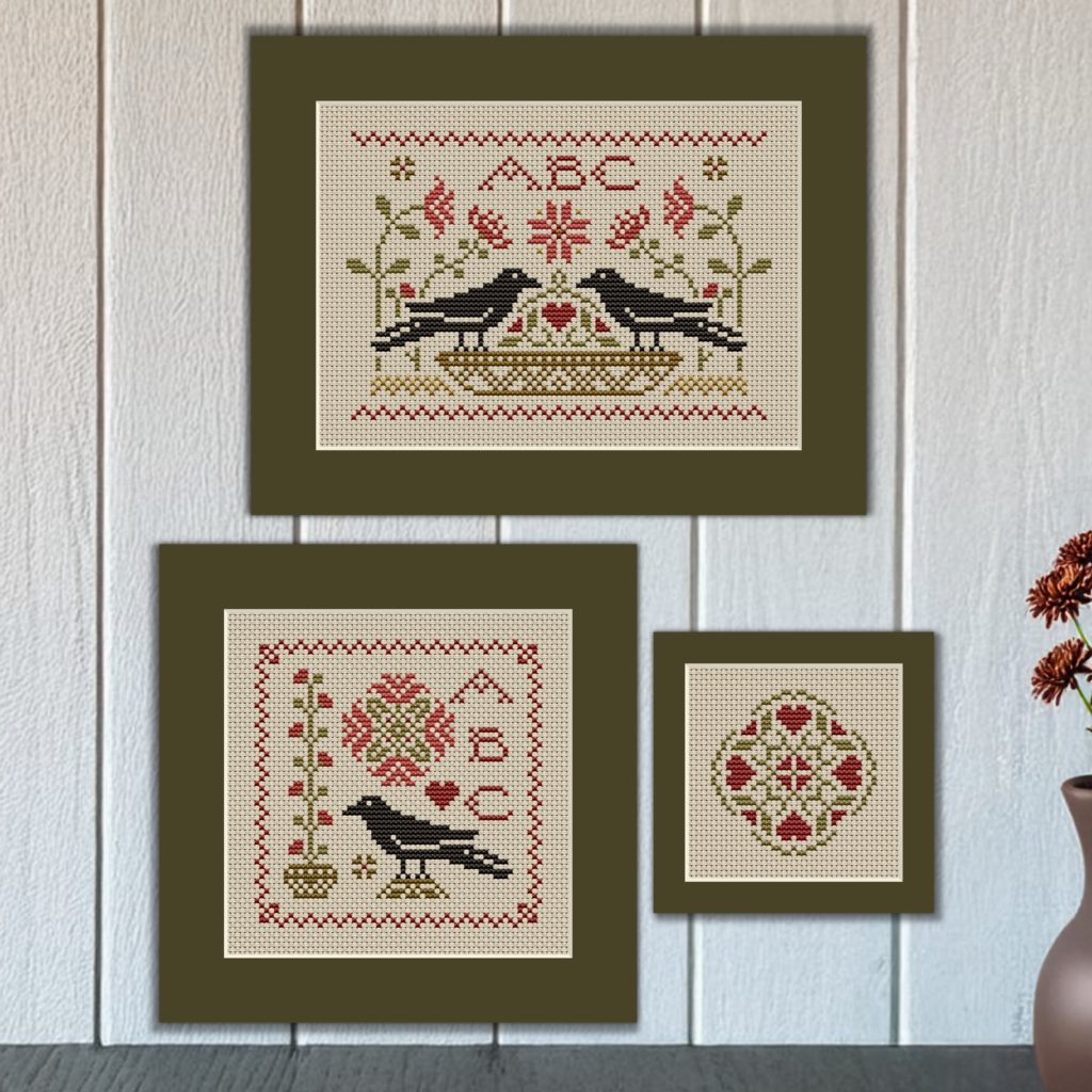 Crow Secrets in the Garden - Happiness is HeartMade - Cross Stitch Pattern, Cross Stitch Patterns, The Crafty Grimalkin - A Cross Stitch Store