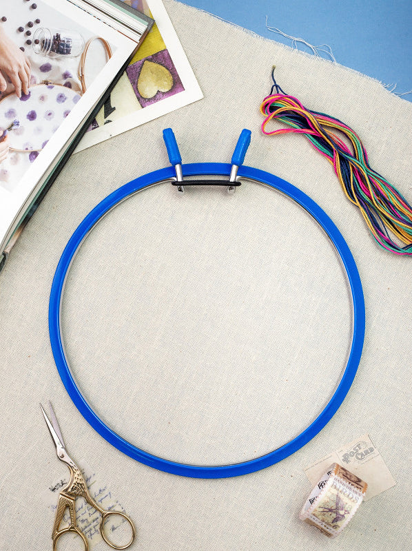 Large Spring Metal Embroidery Hoop Nurge 160-1 Deep Blue 8", The Crafty Grimalkin - A Cross Stitch Store