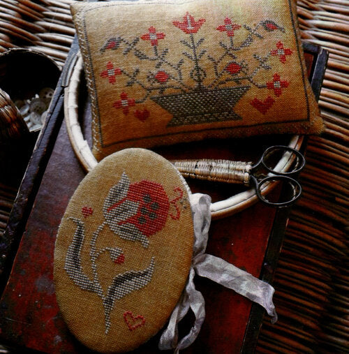 Summer Pomegranate Needle Book and Pinkeep - Stacy Nash Designs - Cross Stitch Pattern