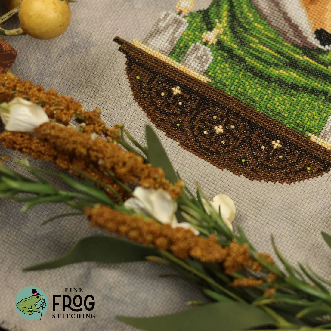 Fireside Fox - Fine Frog Stitching - Cross Stitch Pattern, Needlecraft Patterns, The Crafty Grimalkin - A Cross Stitch Store