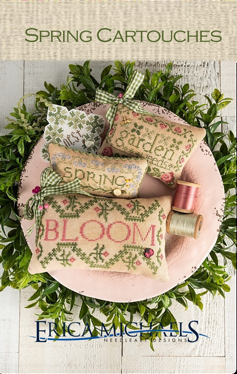 Spring Cartouches - Erica Michaels - Cross Stitch Pattern