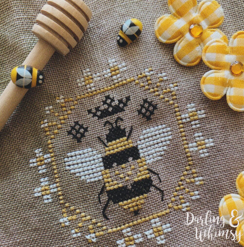 Quirky Quaker Queen Bee - Darling and Whimsy - Cross Stitch Pattern
