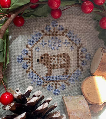 Quirky Quaker Bear - Darling and Whimsy - Cross Stitch Pattern