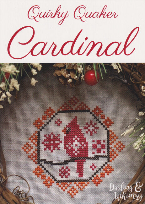 Quirky Quaker Cardinal - Darling and Whimsy - Cross Stitch Pattern