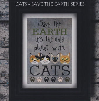 Cats, Save the Earth Series - Puntini Puntini - Cross Stitch Pattern