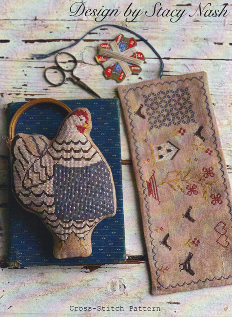 Animal Crackers Series - Henny Penny and Sewing Roll - Stacy Nash Primitives - Cross Stitch Pattern