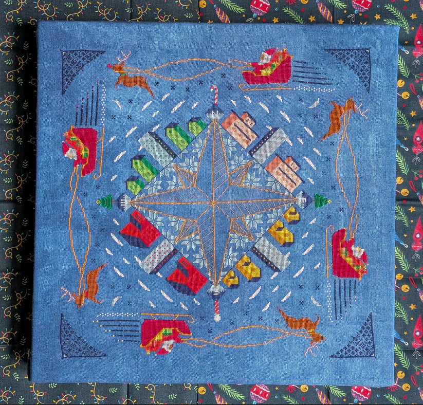Christmas Compass Rose - Shaded Stitchery - Cross Stitch Pattern, Needlecraft Patterns, The Crafty Grimalkin - A Cross Stitch Store
