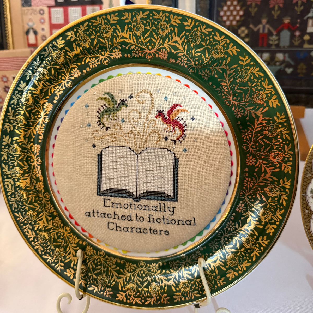 Plate-I-Tudes - Fox and Rabbit - Cross Stitch Pattern, Needlecraft Patterns, The Crafty Grimalkin - A Cross Stitch Store