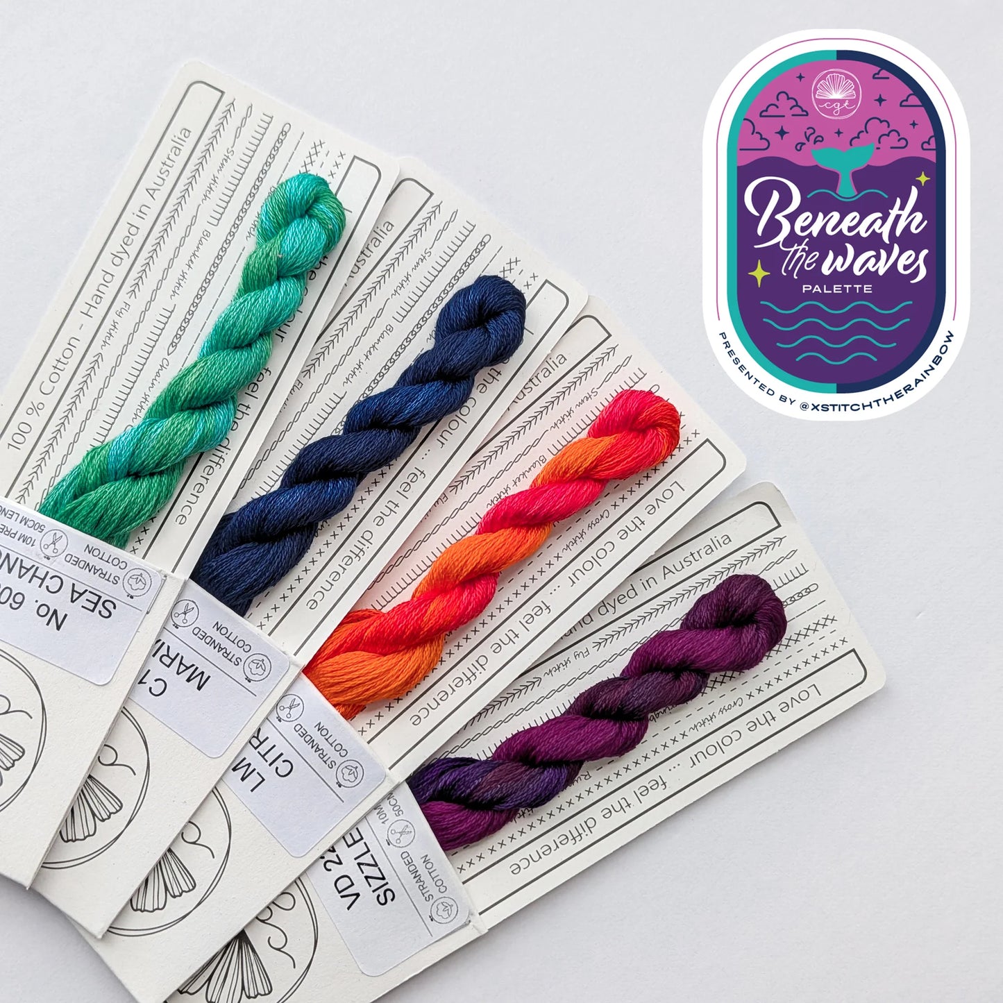 PREORDER Beneath the Waves, XStitch the Rainbow Cottage Garden Threadpack, Cross-Stitch Thread, The Crafty Grimalkin - A Cross Stitch Store