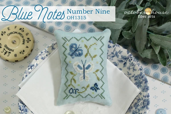 PREORDER Blue Notes - Number Nine - October House - Cross Stitch Pattern