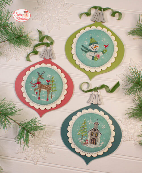Vintage Ornaments Set One - Cherry Blossoms - Cross Stitch Pattern, Needlecraft Patterns, The Crafty Grimalkin - A Cross Stitch Store