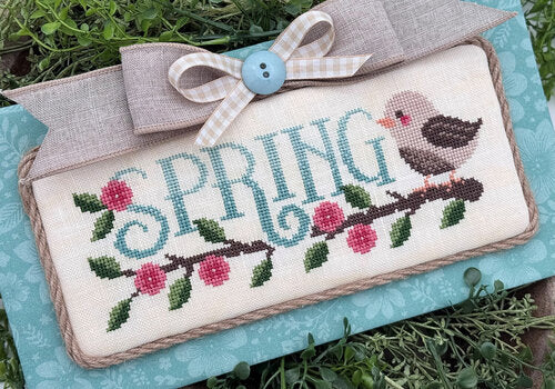 Spring Perch - Cherry Hill Stitchery - Cross Stitch Pattern, Cross Stitch Patterns, The Crafty Grimalkin - A Cross Stitch Store