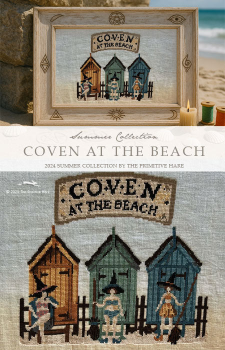 Coven at the Beach - Primitive Hare - Cross Stitch Pattern