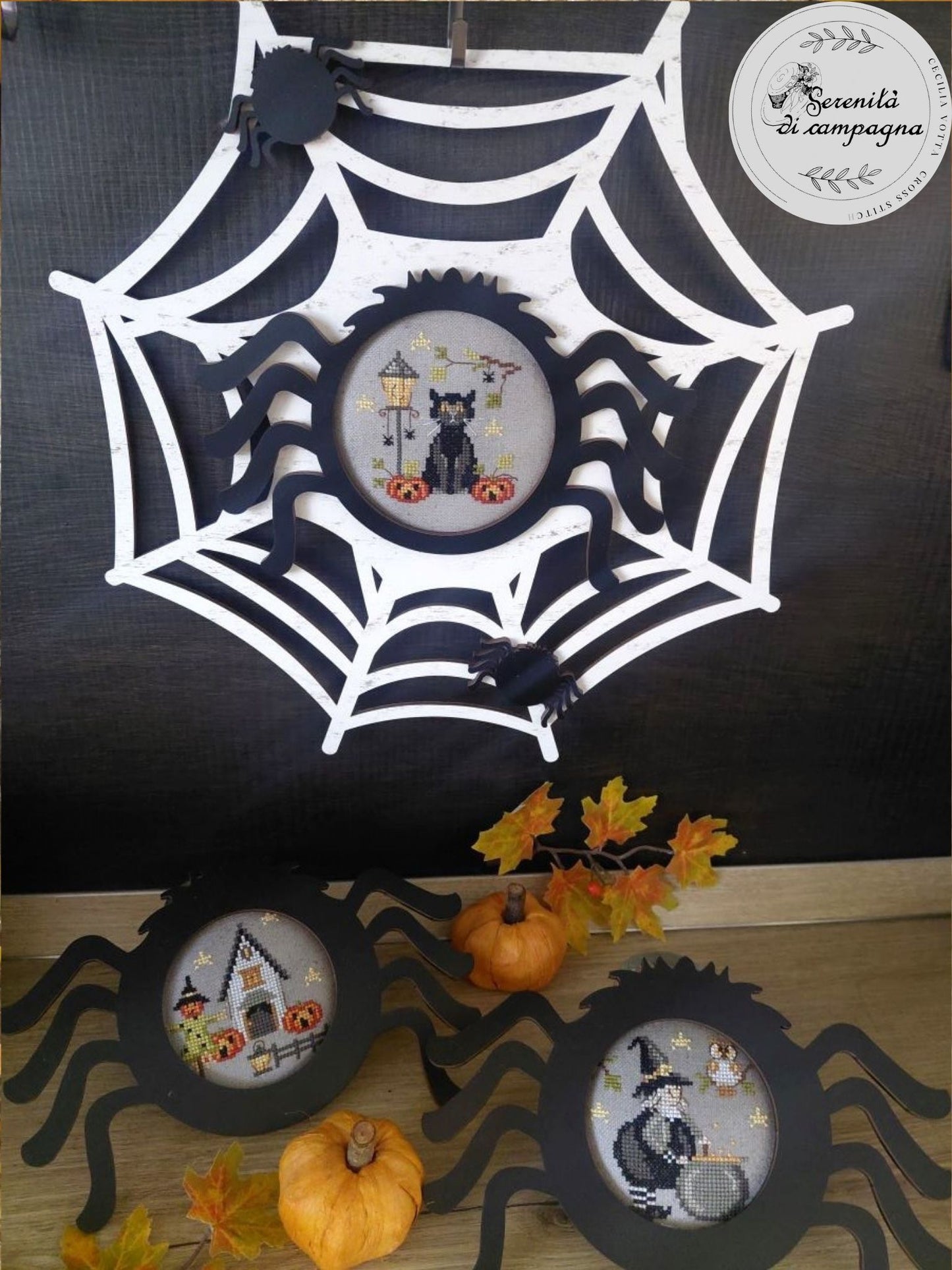 Decori tris Halloween 2 - Serenita di Campagna - Cross Stitch Pattern