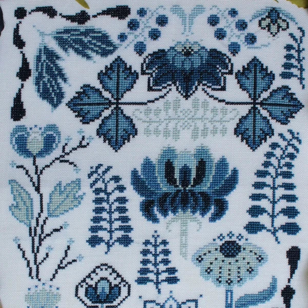 Delft Blooms - Sprouting Lupine - Cross Stitch Pattern