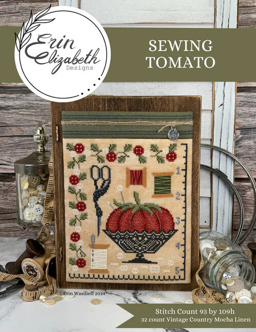 Sewing Tomato - Erin Elizabeth Designs - Cross Stitch Pattern, Needlecraft Patterns, The Crafty Grimalkin - A Cross Stitch Store