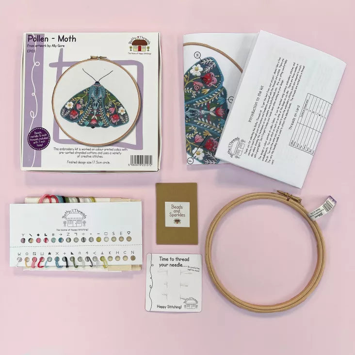 Pollen - Moth - Bothy Threads - Embroidery Kit, Needlecraft Kits, The Crafty Grimalkin - A Cross Stitch Store