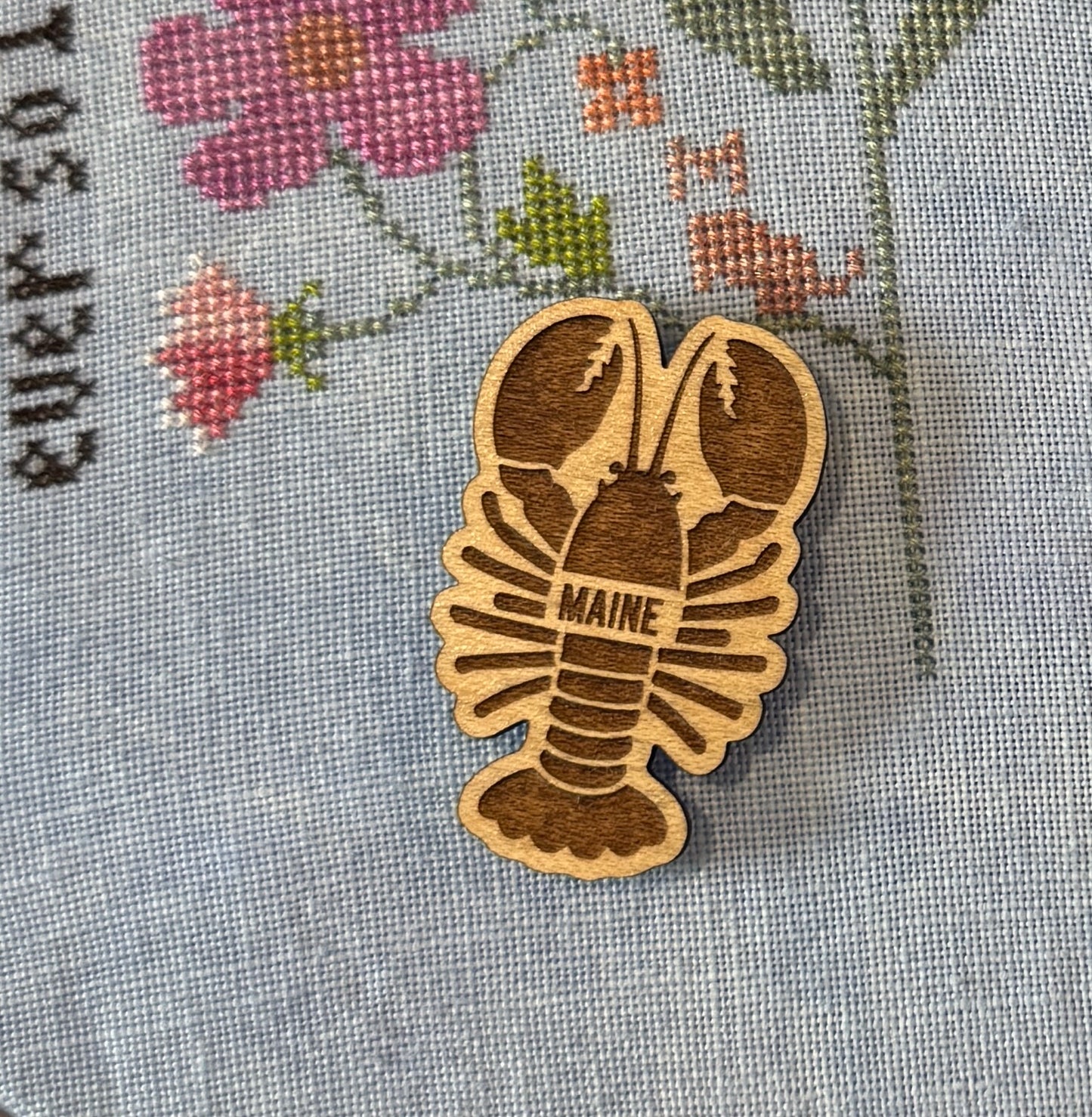 Maine Lobster Wooden Magnetic Needle Minder, Uncategorized, The Crafty Grimalkin - A Cross Stitch Store