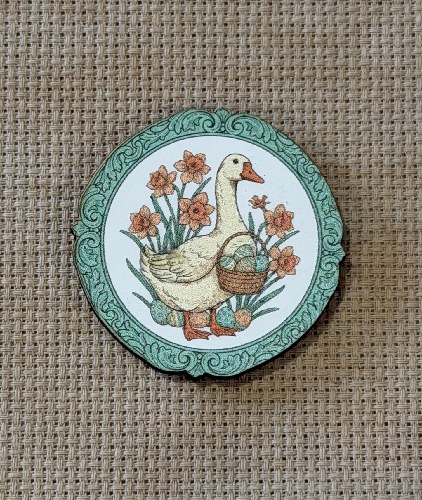 Easter Goose Wooden Magnetic Needle Minder