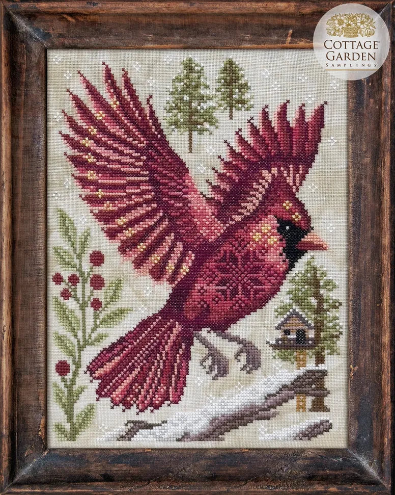 The Cardinal - A Year in the Woods II #7 - Cottage Garden Samplings - Cross Stitch Pattern