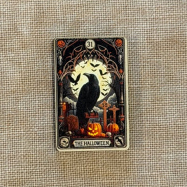 Halloween Tarot Card Wooden Magnetic Needle Minder