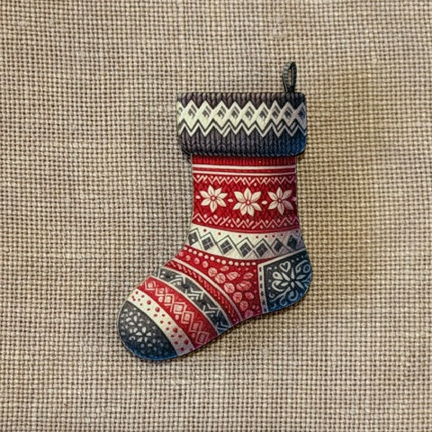 Nordic Winter Stocking Wooden Magnetic Needle Minder