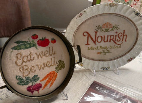 Plate-I-Tudes Eat Well Be Well - Robin Pickens - Cross Stitch Pattern