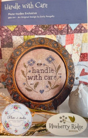 Plate-I-Tudes Handle with Care - Blueberry Ridge Design - Cross Stitch Pattern