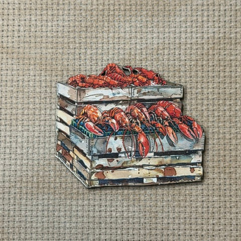 Lobster Crate Wooden Magnetic Needle Minder