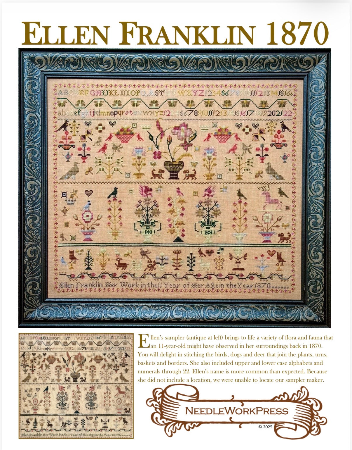 PREORDER Ellen Franklin - Needlework Press - Cross Stitch Pattern