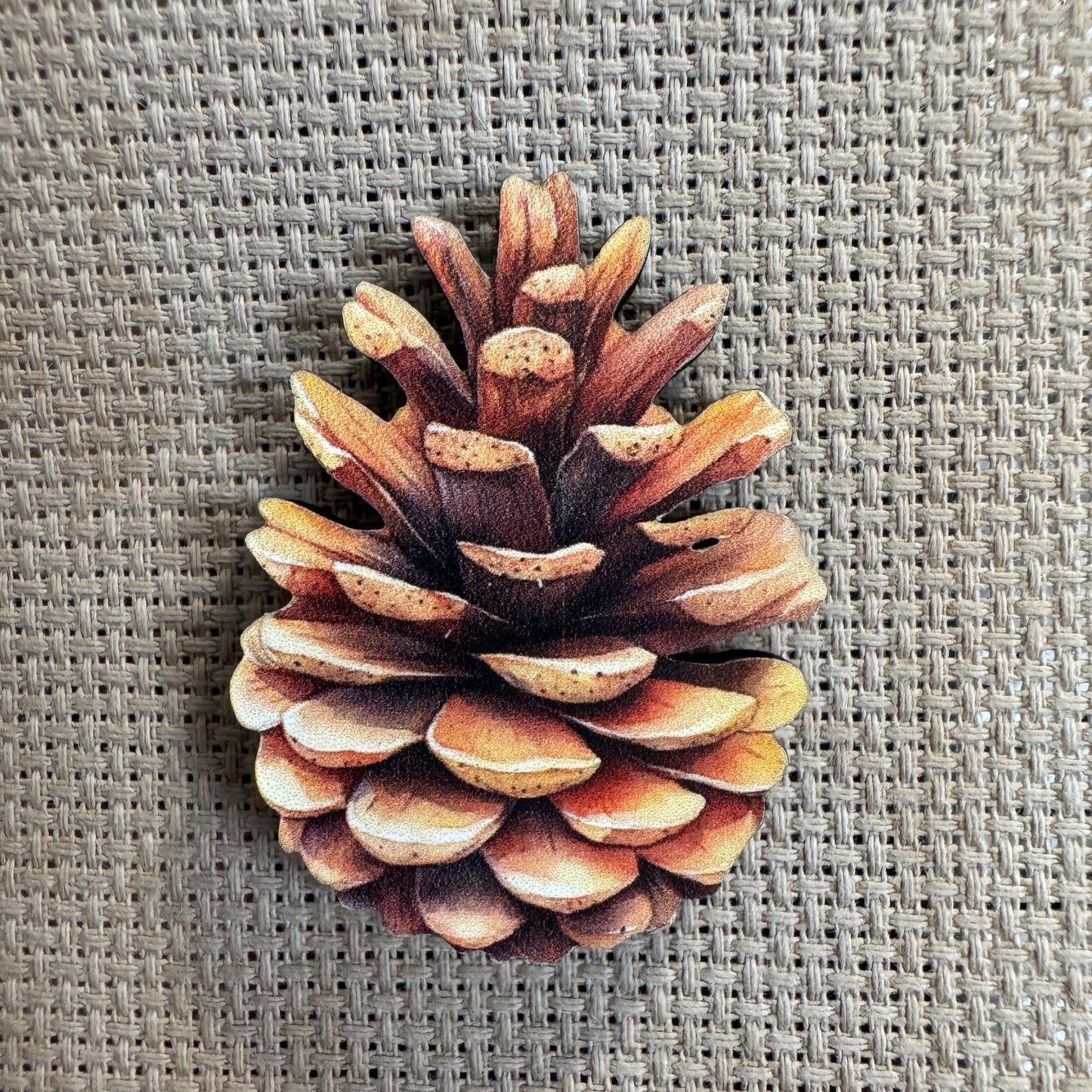 Autumn Pinecone Wooden Magnetic Needle Minder