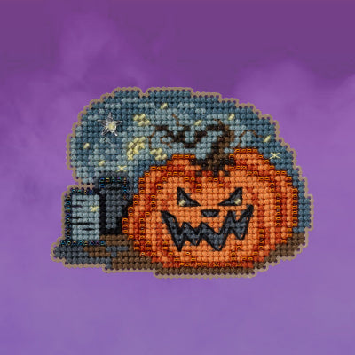 Graveyard Pumpkin - Mill Hill - Autumn Harvest 2023 Seasonal Ornament, Needlecraft Kits, Needlecraft Kits, The Crafty Grimalkin - A Cross Stitch Store