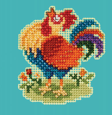 Papa Rooster - 2024 Spring Bouquet - Mill Hill - Seasonal Ornament, Needlecraft Kits, Needlecraft Kits, The Crafty Grimalkin - A Cross Stitch Store