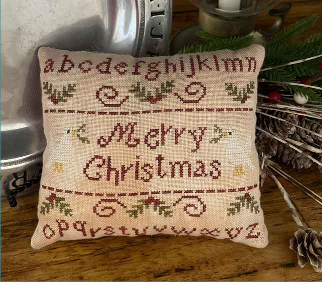 Merry Christmas Sampler Pillow - Mani Di Donna - Cross Stitch Pattern