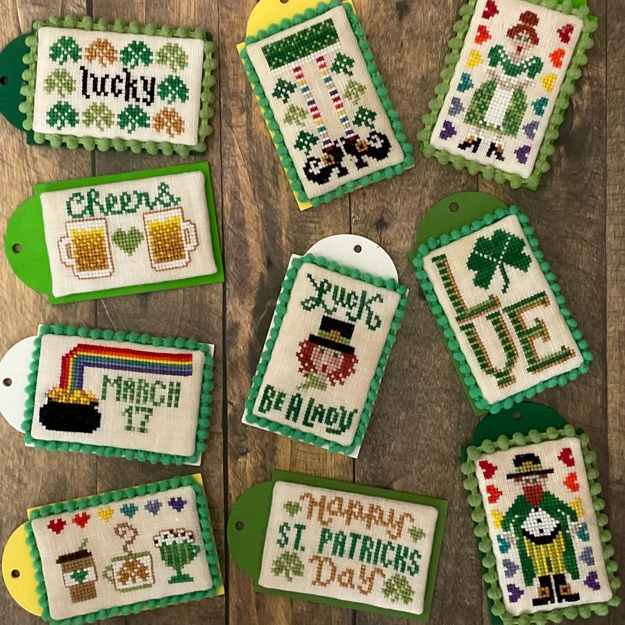 St. Patrick Tiny Tags - Dirty Annie's - Cross Stitch Pattern, Needlecraft Patterns, Cross Stitch Patterns, The Crafty Grimalkin - A Cross Stitch Store