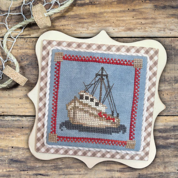 Shrimp Boat Gulf Coast Treasures - Dirty Annie's - Cross Stitch Pattern