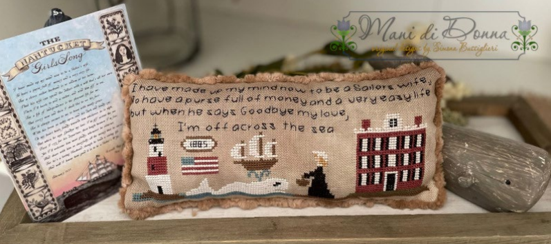 Memories from Nantucket Pillow - Mani di Dona - Cross Stitch Pattern