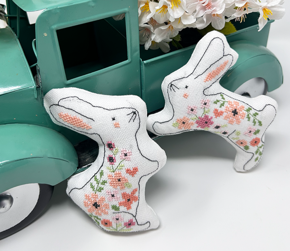 PRE-ORDER Spring Rabbit Pillows - Tiny Modernist - Cross Stitch Pattern, Needlecraft Patterns, Needlecraft Patterns, The Crafty Grimalkin - A Cross Stitch Store