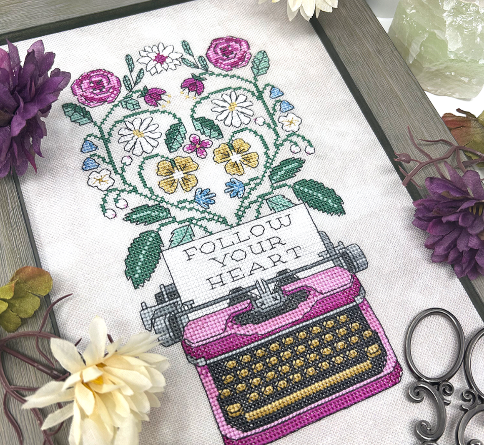 PRE-ORDER Follow Your Heart - Tiny Modernist - Cross Stitch Pattern, Needlecraft Patterns, Needlecraft Patterns, The Crafty Grimalkin - A Cross Stitch Store