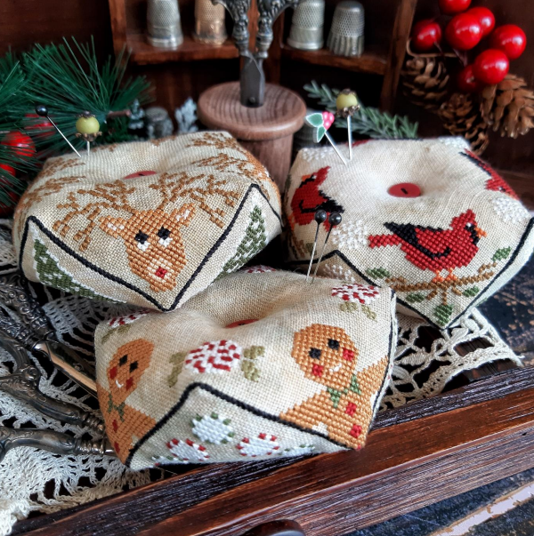 Christmas Biscornu Trio 2024 - Puntini Puntini - Cross Stitch Pattern