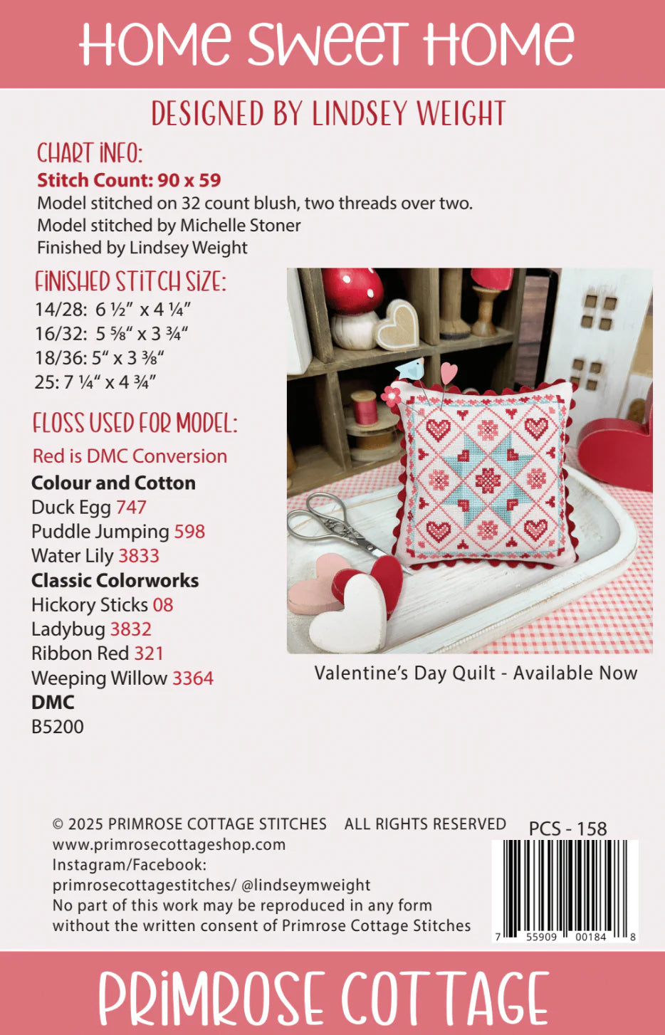 Home Sweet Home - Primrose Cottage Stitches - Cross Stitch Patterns