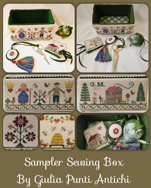 PREORDER Sampler Sewing Box - Giulia Punti Antichi - Cross Stitch Pattern, Needlecraft Patterns, The Crafty Grimalkin - A Cross Stitch Store
