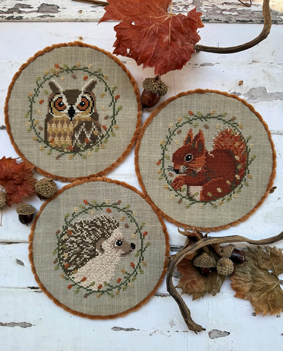 Fall Animals Trio - Puntini Puntini - Cross Stitch Pattern