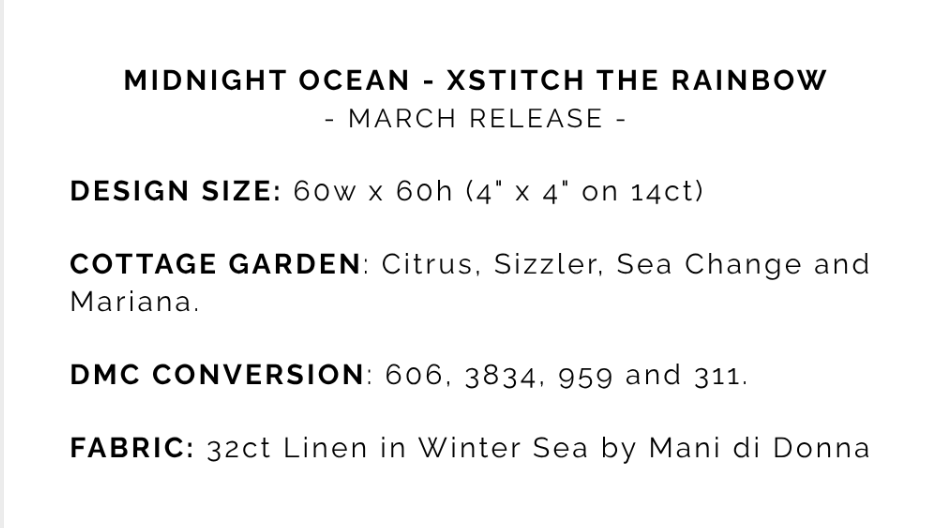PREORDER Midnight Ocean - Tiny Modernist - Cross Stitch Pattern