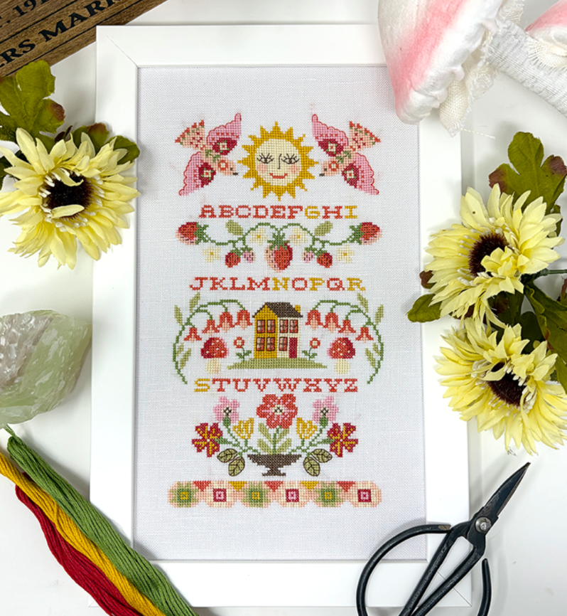 Strawberry Band Sampler - Tiny Modernist - Cross Stitch Pattern, Needlecraft Patterns, The Crafty Grimalkin - A Cross Stitch Store