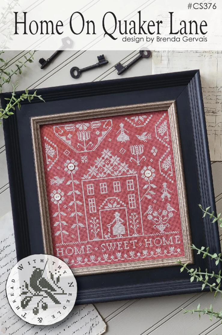 PREORDER Home on Quaker Lane - With Thy Needle and Thread - Cross Stitch Pattern