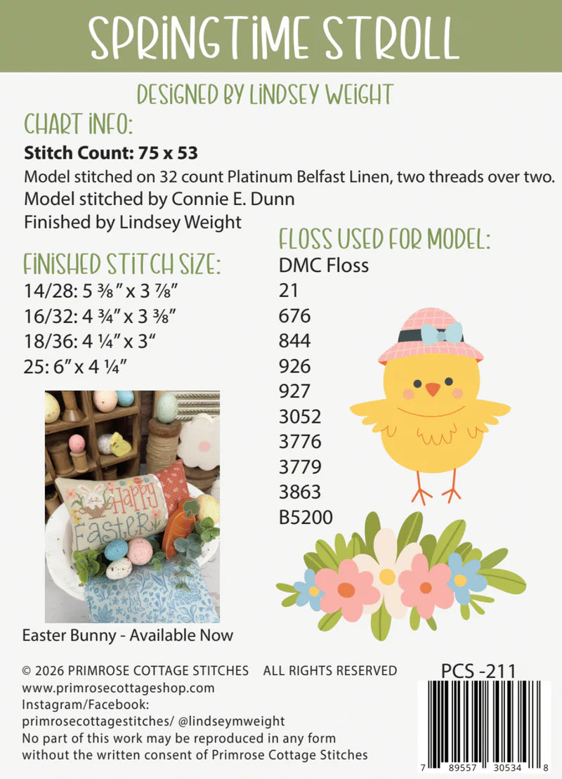 Springtime Stroll - Primrose Cottage Stitches - Cross Stitch Pattern