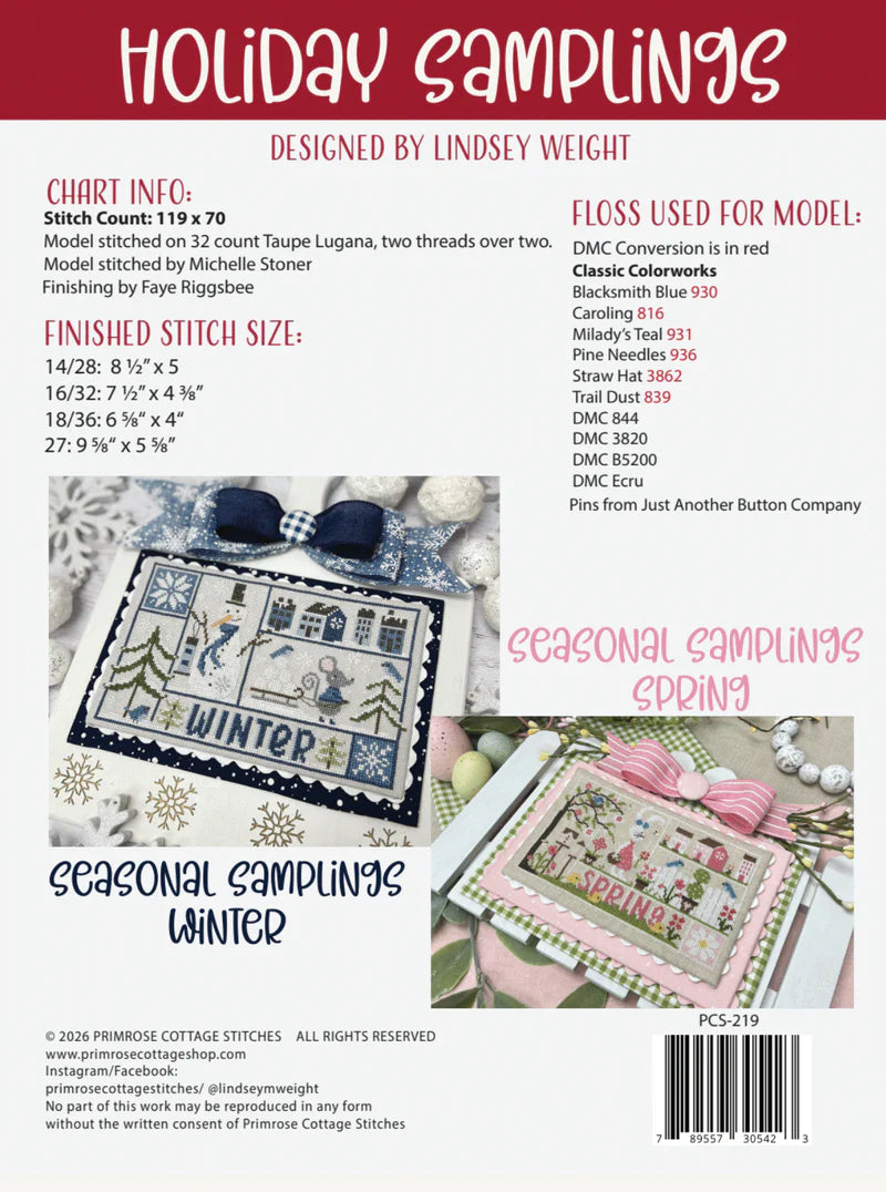Holiday Samplings 4th of July - Primrose Cottage Stitches - Cross Stitch Pattern