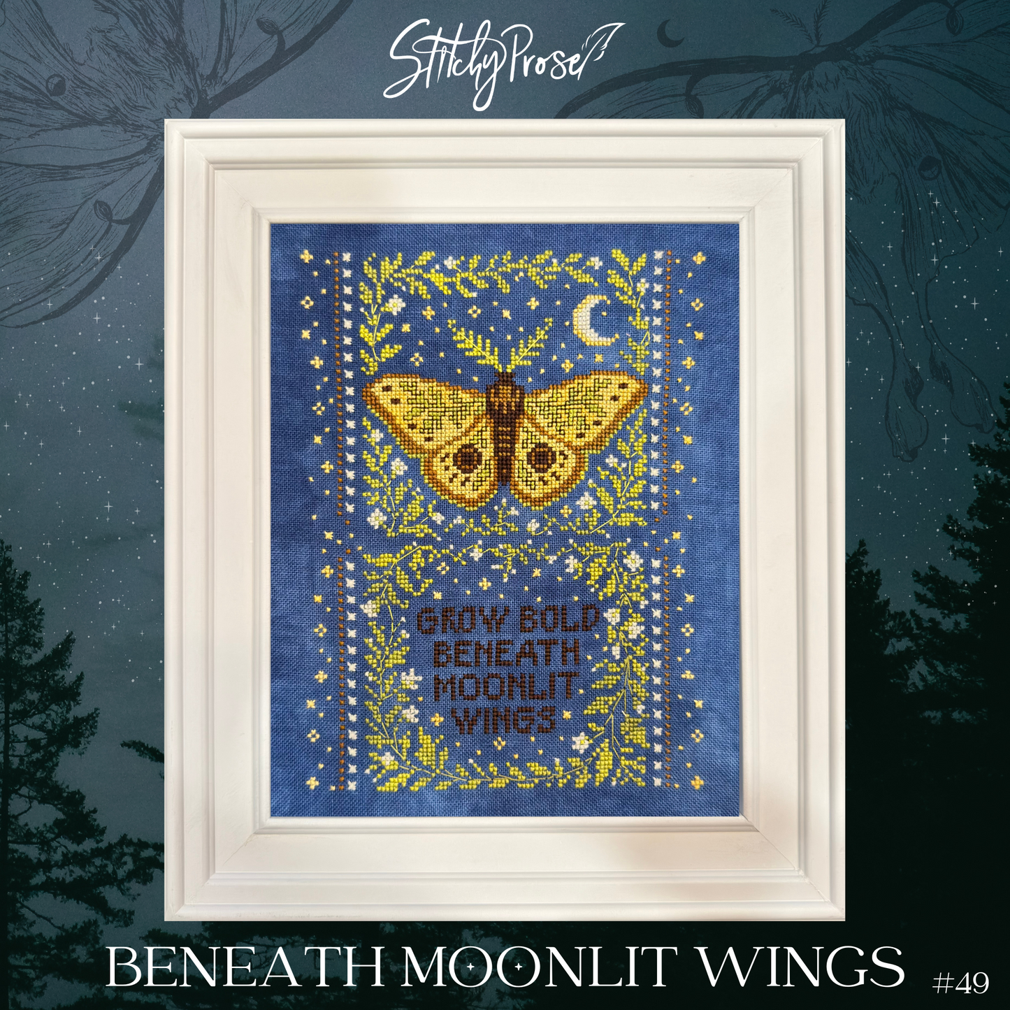 Beneath Moonlit Wings - Stitchy Prose - Cross Stitch Pattern